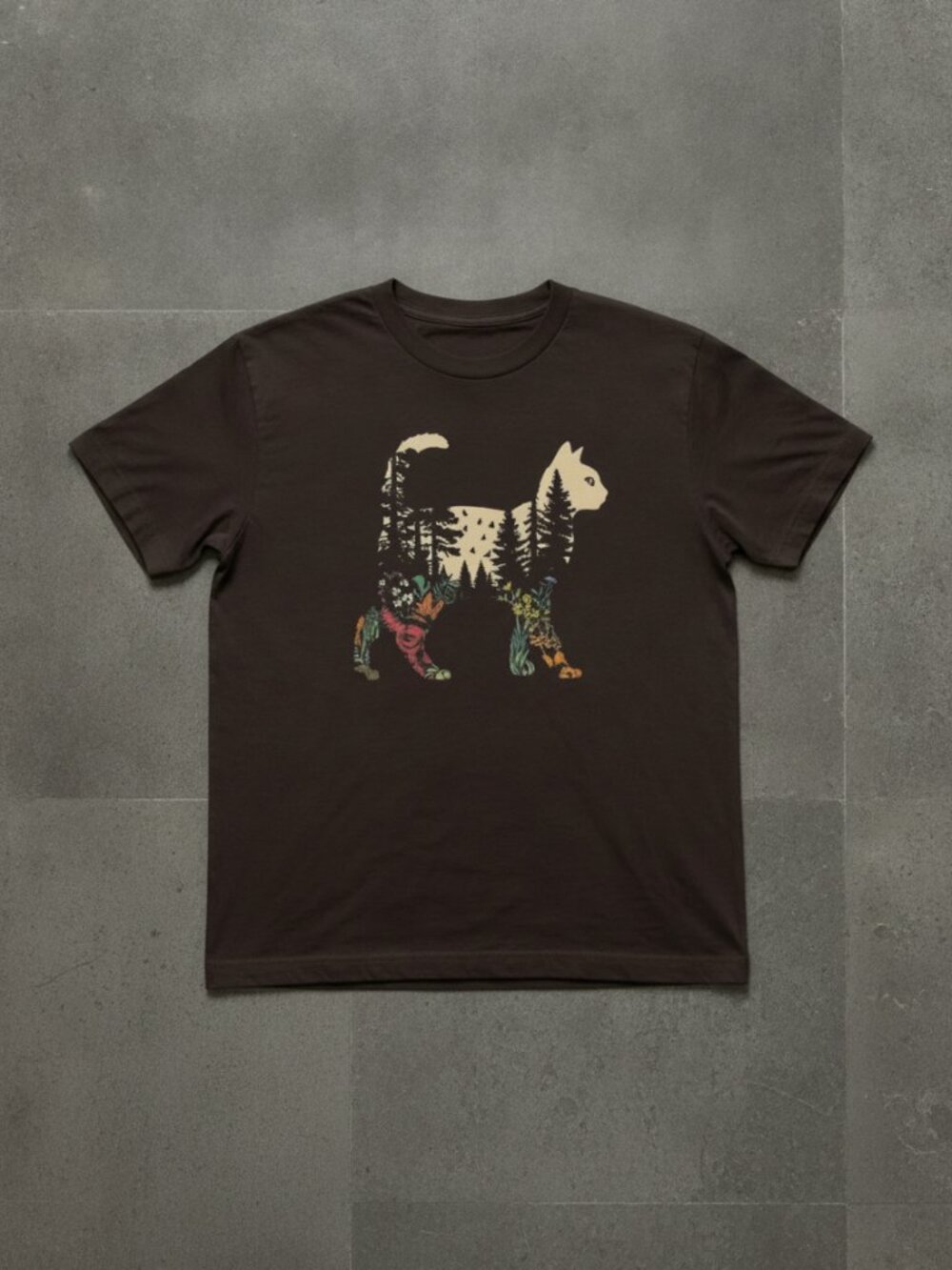 Forest Squirrel Graphic T-Shirt Nature Woodland Animal Tee Black
